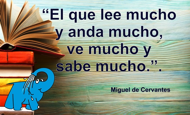 Una Enseñanza de Cervantes sobre La Lectura, en La Frase del Día del Centro de lavado de coches Elefante Azul de Avilés